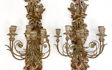 PAIR OF ANTIQUE BAROQUE STYLE WALL SCONCES