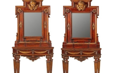 PAIR OF GEORGE II STYLE MAHOGANY AND PARCEL GILT