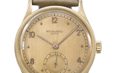 PATEK PHILIPPE. A RARE AND HIGHLY ATTRACTIVE 18K PINK GOLD...