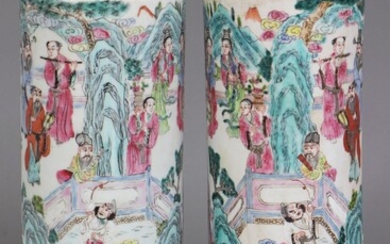 Paar chinesische Porzellanvasen, sogenannte ''Hutstaender''