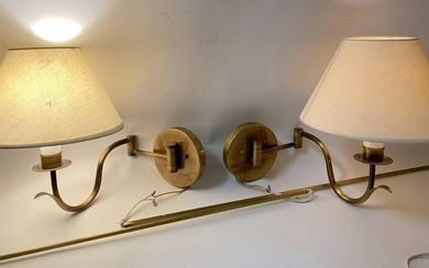 Pair Casella Wall Sconce Lamps. Swing Arm.