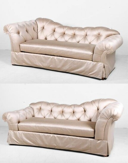 Pair Custom tufted upholstered sofas