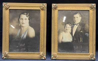 Pair Vintage Gilt Enameled Picture Frames
