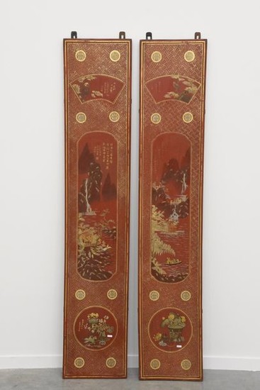 Pair of Chinese lacquer panels, circa 1900 (177...