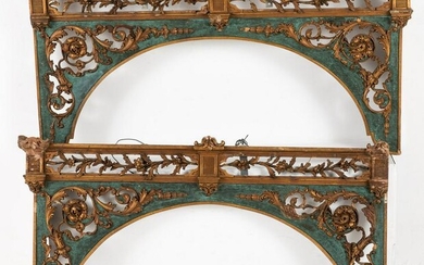Pair of Continental Carved Wood and Gilt Valances