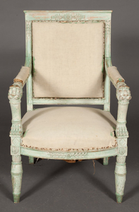 Pair of Empire Style Painted Armchairs