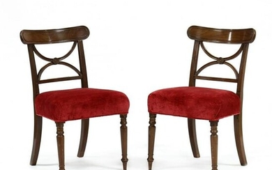 Pair of English Sheraton Mahogany Side Chairs