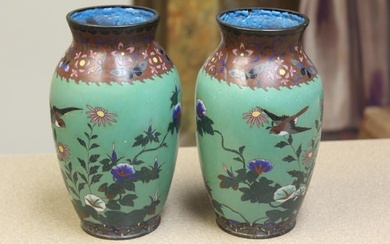 Pair of Japanese Cloisonne Vases