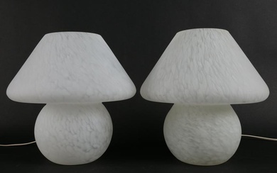Pair of Mid Century Murano Mushroom Lamps