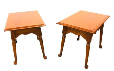 Pair of Vintage Harden Solid Cherry Tables