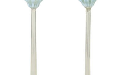 Pair of large Louis C. Tiffany Favrile candlesticks
