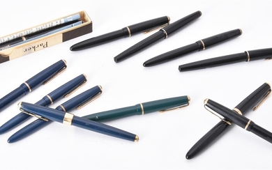 Parker, a collection of twelve fountain pens