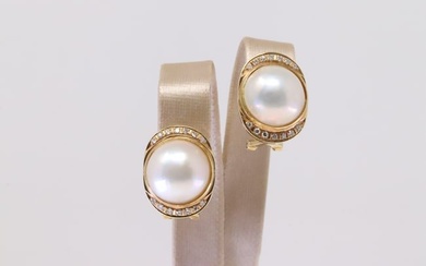 Pearl & Diamond Earring 14Kt.