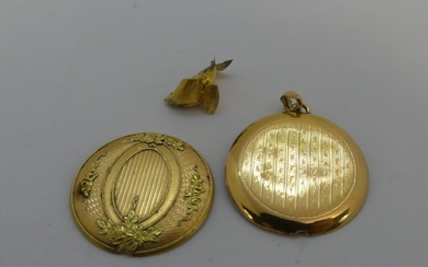 Pendentif porte-photo en or jaune (sans charnière) et or dentaire poids : 7,3g