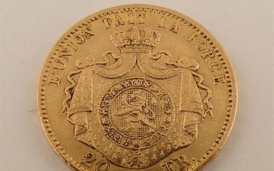 Pièce de 20 francs belges or 1867. Poids. 6.4g.