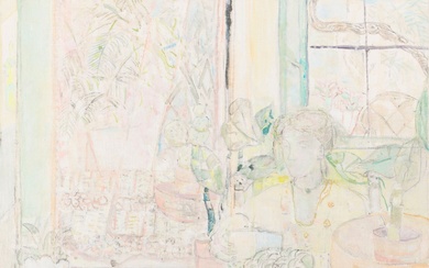 Pierre LESIEUR (1922-2011) Scène d'intérieur, 1971 Huile sur toile. Signée et datée en bas à...