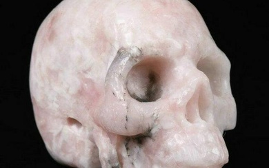 Pink Opal Gemstone Carved Skull