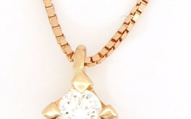 Pink gold - Necklace with pendant - 0.08 ct Diamond