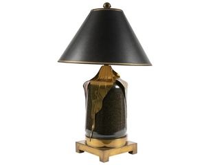 Pottery & Brass Lamp