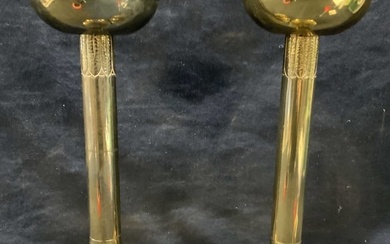 Pr Hand Made Stagall Swiss Brass Candle Sticks