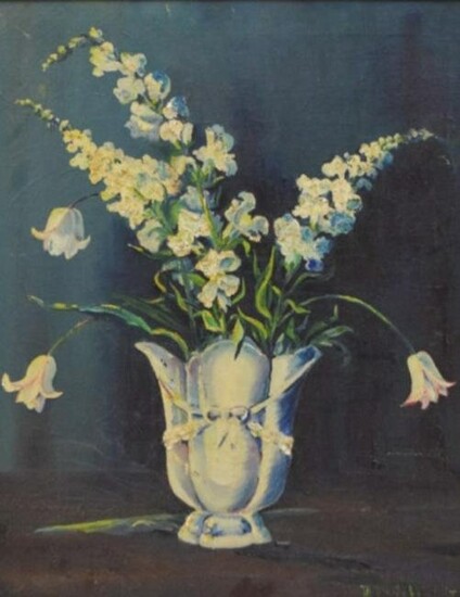 Prichard Oil on Canvas of Still Life with Flowers