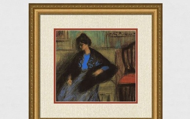 Rare 1963 Pablo Picasso Pochoir "Woman with a Shawl" Limited Bleus en Barcelone