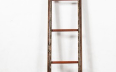 Regency Style Leather and Mahogany Library Ladder