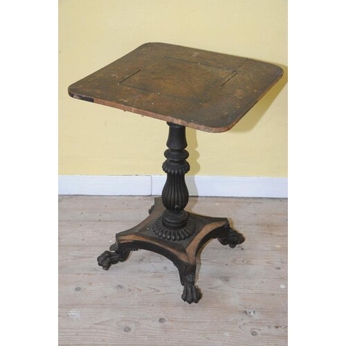 Regency style mahogany square occasional table with rounded ...