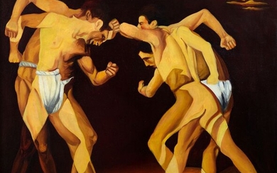Renato Bertoloni (1924-1986) - Sezione cubica di quattro figure in movimento