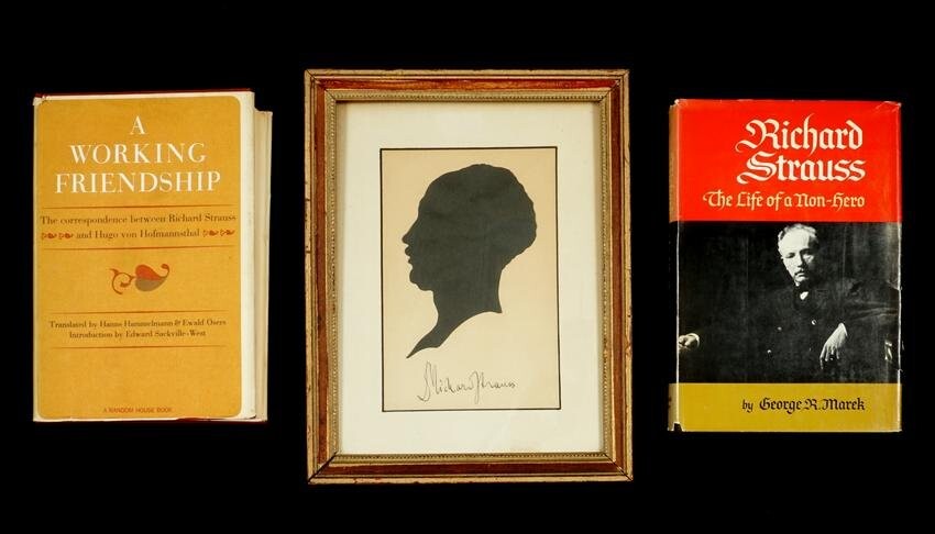 Richard Strauss Signed Silhouette and Books