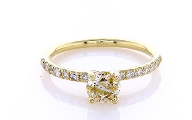 Ring - 14 kt. Yellow gold - 0.67 tw. Diamond (Natural) - Diamond