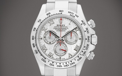 Rolex Cosmograph Daytona, Reference 116509 A white gold chronograph wristwatch...