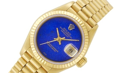 Rolex Gold and Lapis 'Oyster Perpetual Datejust' Wristwatch, Ref. 69178