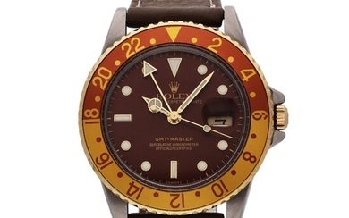 Rolex Reference 16753 GMT-Master 'Root Beer' | A stainless steel and yellow gold automatic dual time wristwatch with date, Circa 1978