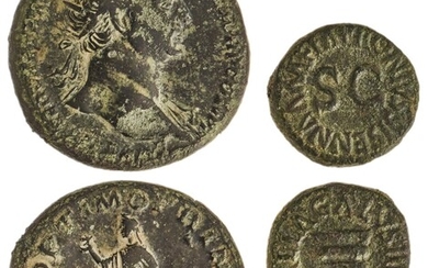 Roman Imperial AE Pair. Augustus (27 BC-14 AD). Quadrans. , struck 5 BC. Moneyers: Messalla, Ga...
