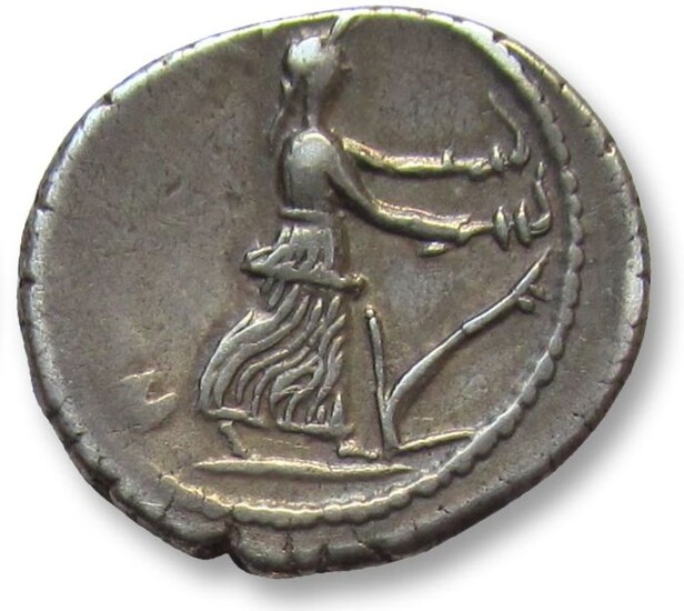 Roman Republic. C. Vibius C.f. C.n. Pansa Caetronianus, 48 BC. Silver Denarius,Rome mint