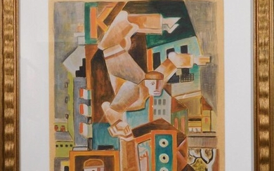 Russian 1920s Cubist Gouache