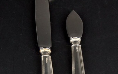 SCHIAVON - English Collection, Cheese Knives (2) - .800 silver - Italy - 1960