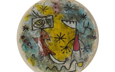 SPANISH HAND PAINTED CERAMIC CHARGER AFTER JOAN MIRO
