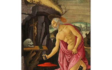 Sandro Botticelli, um 1445 Florenz – 1510 ebenda, Umkreis, HIERONYMUS IN DER EINÖDE