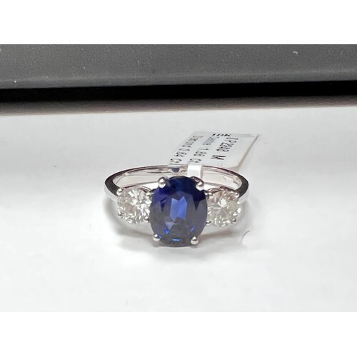 Sapphire Ring set with 1.86ct. sapphire and 0.64 ct. diamond...