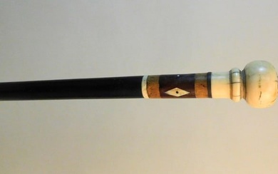 Scrimshaw walking stick. 19th century. Made of