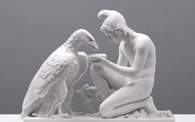 Sculpture After Bertel Throvaldsen "Ganymede & the Eagle" - (6.6lbs)