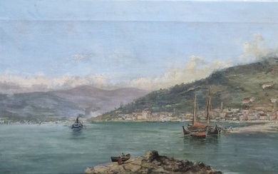 Scuola italiana (XIX) - Veduta di lago