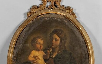 Scuola napoletana sec.XVII "Madonna con Il