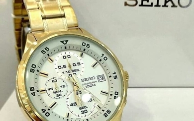 Seiko - 18 Kt Gold Plated Chronograph Date- Men - 2018 - New