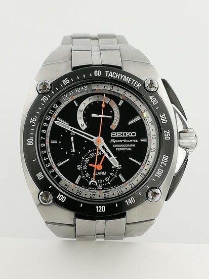 Seiko - Sportura Chronograph Black Dial Men's Watch SPC047P2. - 7T86-0AB0 -  Men - 2011-present at auction | LOT-ART