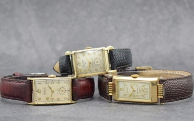 Set of 3 manual wound GRUEN wristwatches
