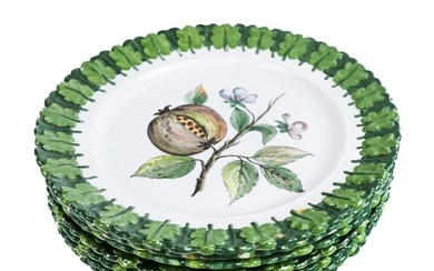 Set of 7 Italian Hand-Painted Porcelain Plates
