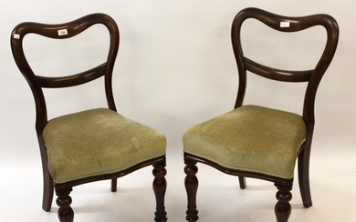 Set of six 19th Century mahogany kidney back dining chairs h...